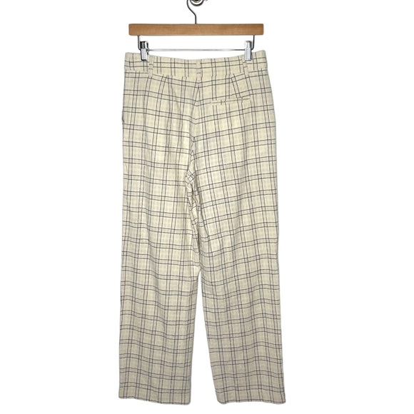 Sezane | Aubin Windowpane Grid Trousers Cream Navy FR 36/US 4 - Picture 4 of 8